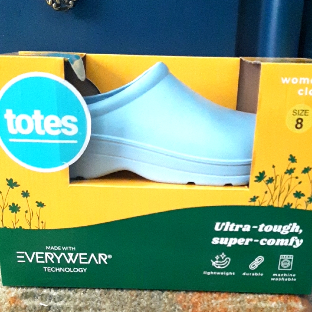 Totes Metallic Light Blue Women's Clogs